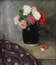 Vanessa Bell (British, 1879-1961) Still life with roses 47 x 40.8 cm. (18 1/2 x 16 in.)
