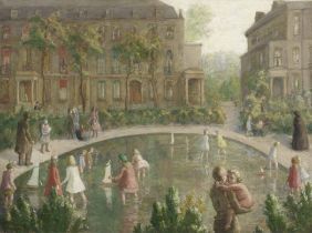 Helen Lessore (British, born 1907) A View of Highbury 76.8 x 102.2 cm. (30 1/4 x 40 1/4 in.)