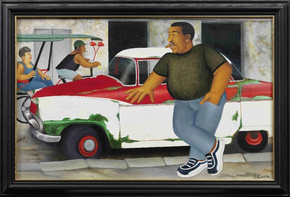 Beryl Cook O.B.E. (British, 1926-2008) Havana 45.8 x 71.8 cm. (18 x 28 1/4 in.) Painted in 2000 - Image 2 of 3