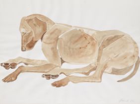 Dame Elisabeth Frink R.A. (British, 1930-1993) Resting dog 56.8 x 77.2 cm. (22 3/8 x 30 3/8 in.)