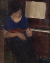 Mary Potter (British, 1900-1981) Girl with Ukelele 51 x 40.8 cm. (20 x 16 in.) (Painted in 1922)
