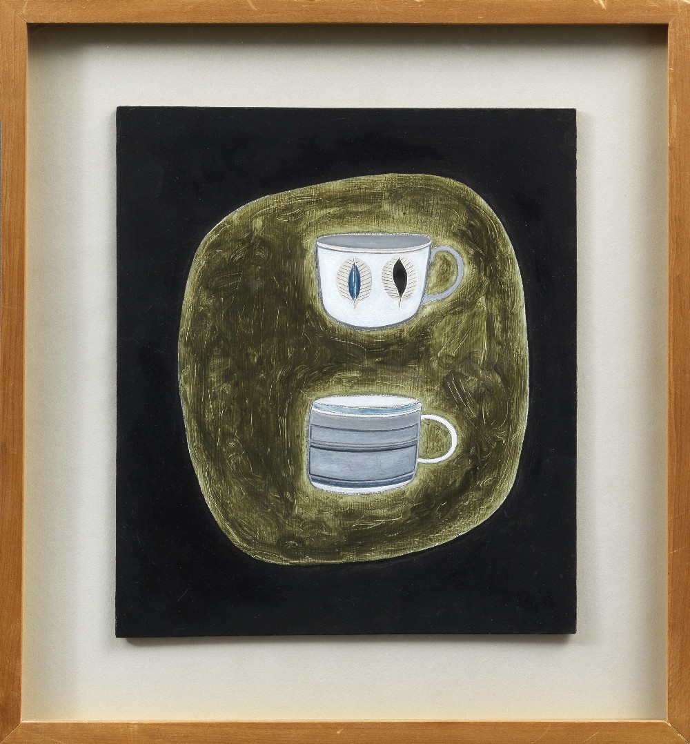 Rachel Nicholson (British, born 1934) Composition on Black and Green with Two Cups 28.6 x 24.8 cm... - Image 2 of 3