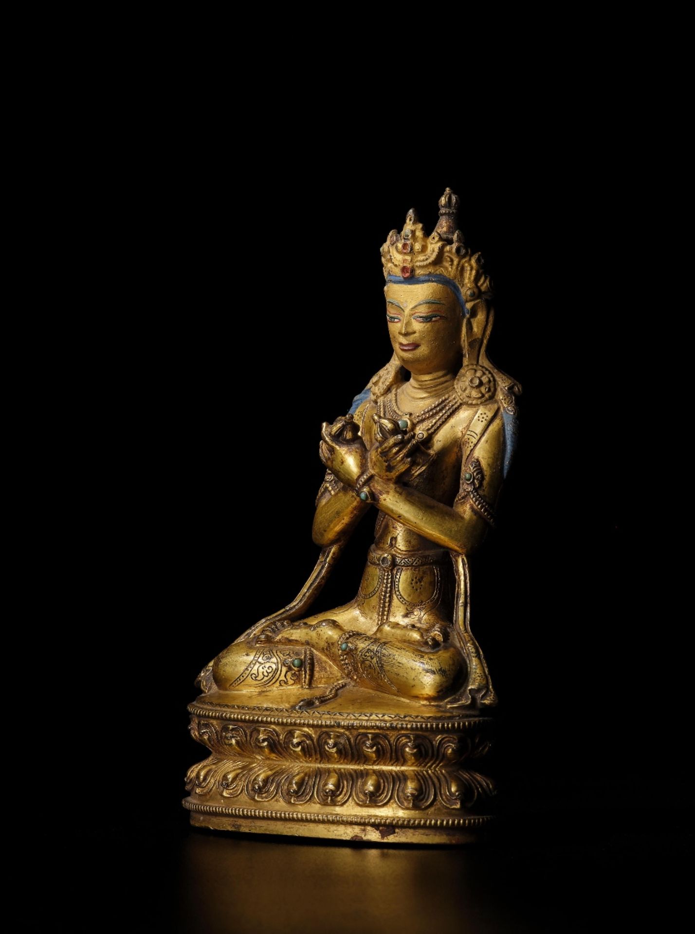 STATUETTE DE VAJRADHARA EN ALLIAGE DE CUIVRE DOR&#201; TIBET, XIVE SI&#200;CLE - Image 2 of 3