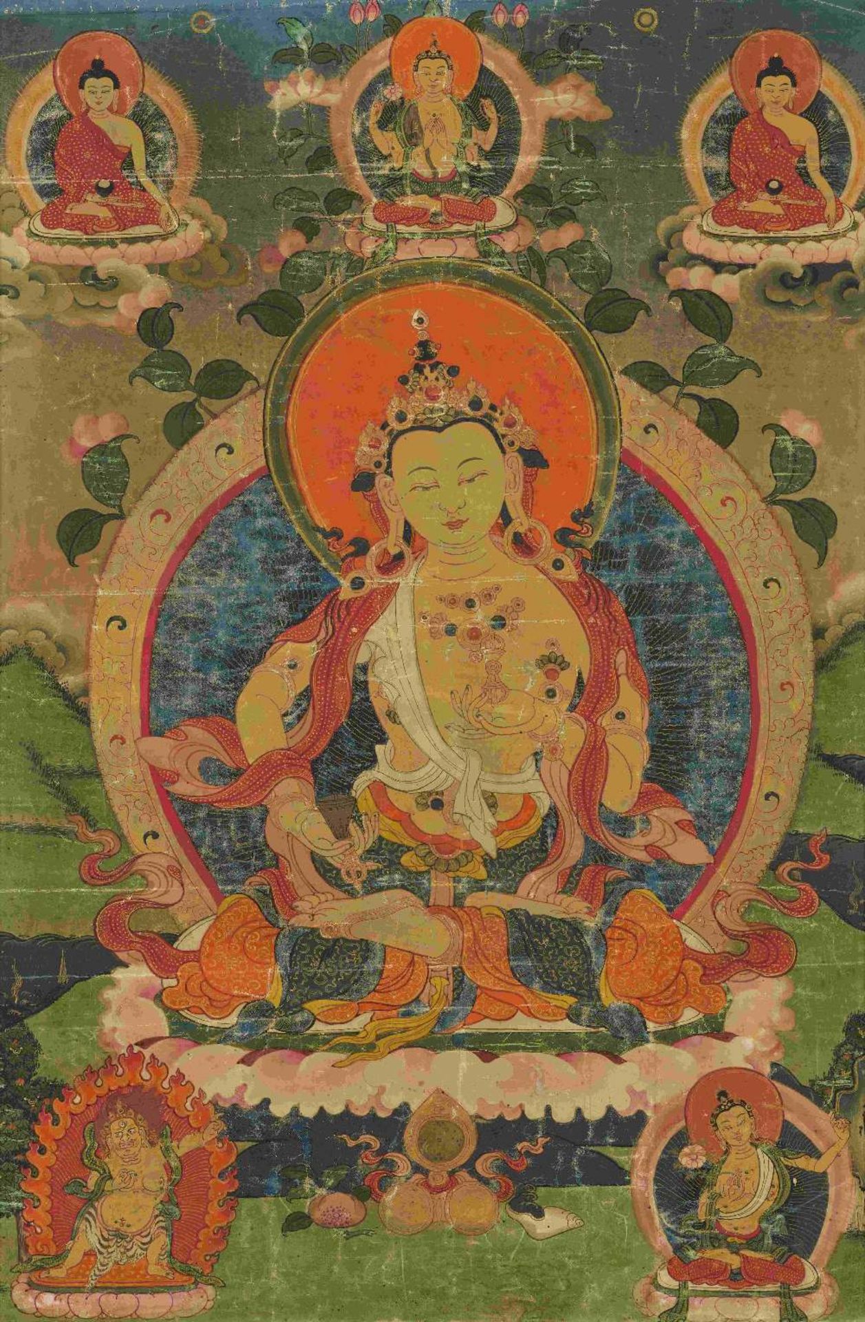 ENSEMBLE DE DEUX TANGKAS REPR&#201;SENTANT TARA ET VAJRASATTVA TIBET, XIXE SI&#200;CLE - Image 3 of 3