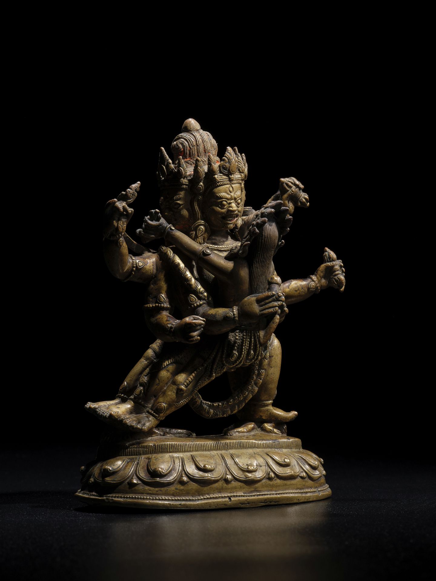 STATUETTE DE VAJRAKILA EN LAITON TIBET, XVIE SI&#200;CLE