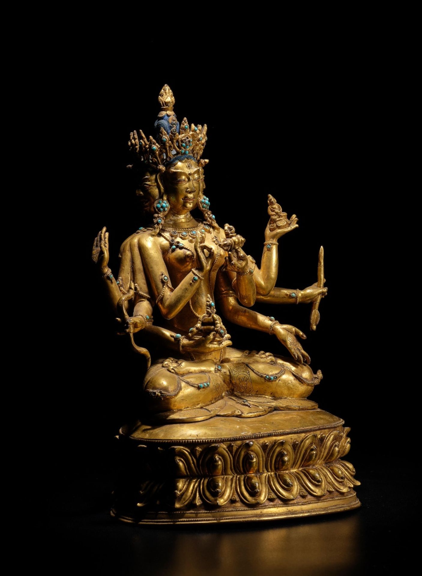 STATUETTE D'USHNISHAVIJAYA EN ALLIAGE DE CUIVRE DOR&#201; TIBET CENTRAL, XVE/XVIE SI&#200;CLE - Image 2 of 4