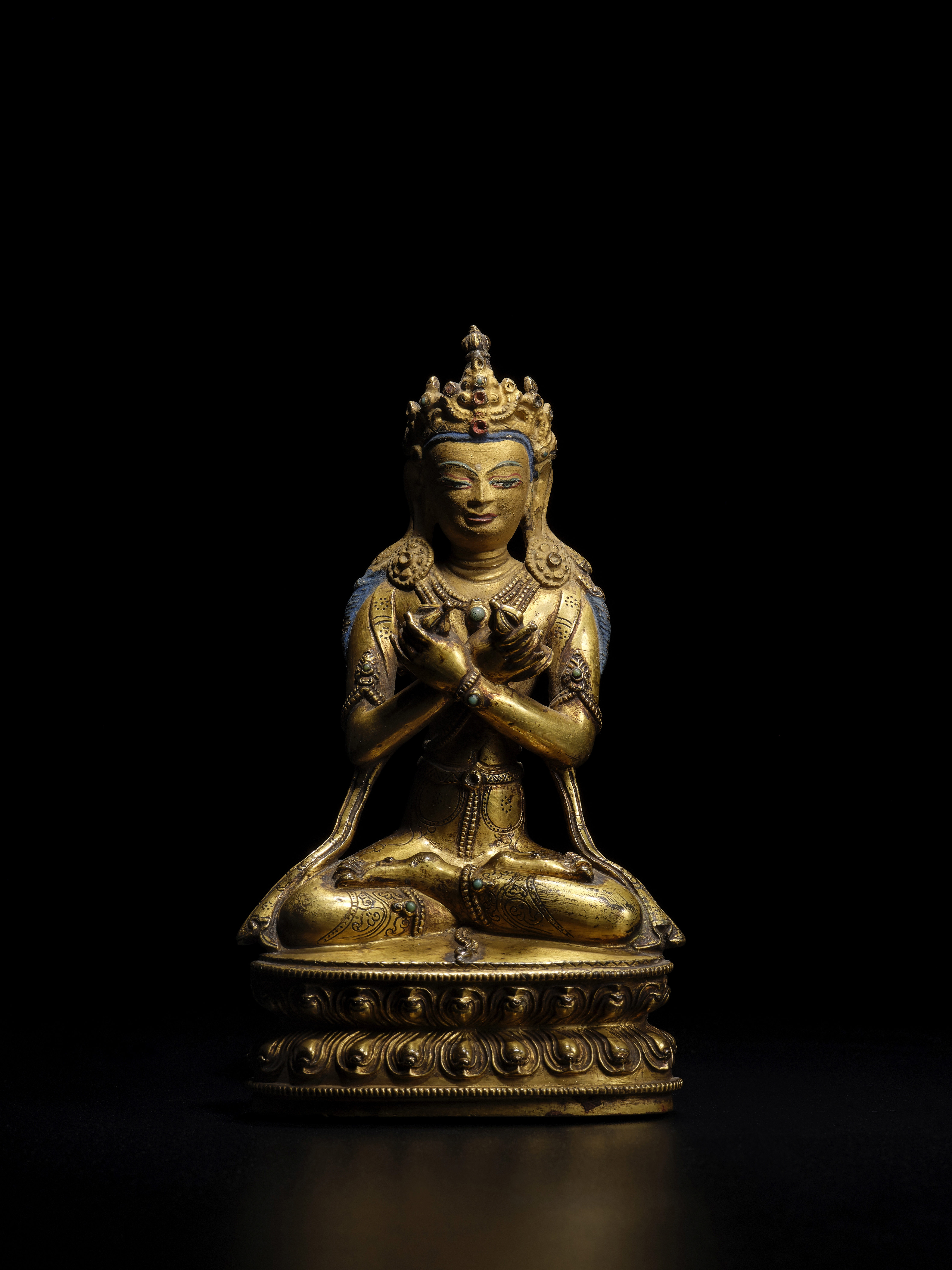 STATUETTE DE VAJRADHARA EN ALLIAGE DE CUIVRE DOR&#201; TIBET, XIVE SI&#200;CLE