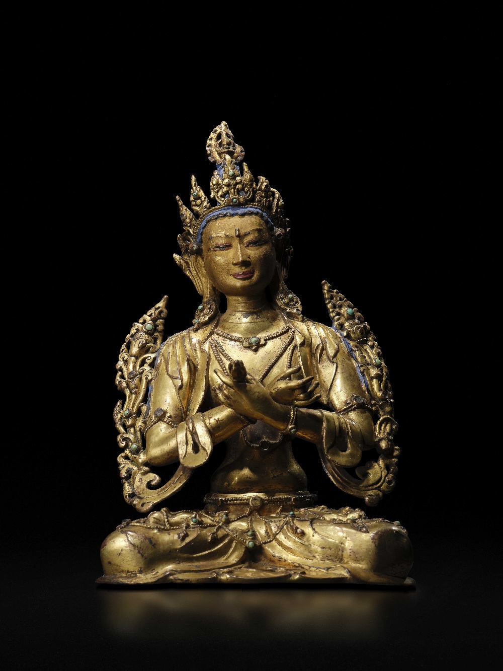 STATUETTE DE VAJRADHARA EN ALLIAGE DE CUIVRE DOR&#201; TIBET, XVIE SI&#200;CLE - Image 2 of 2