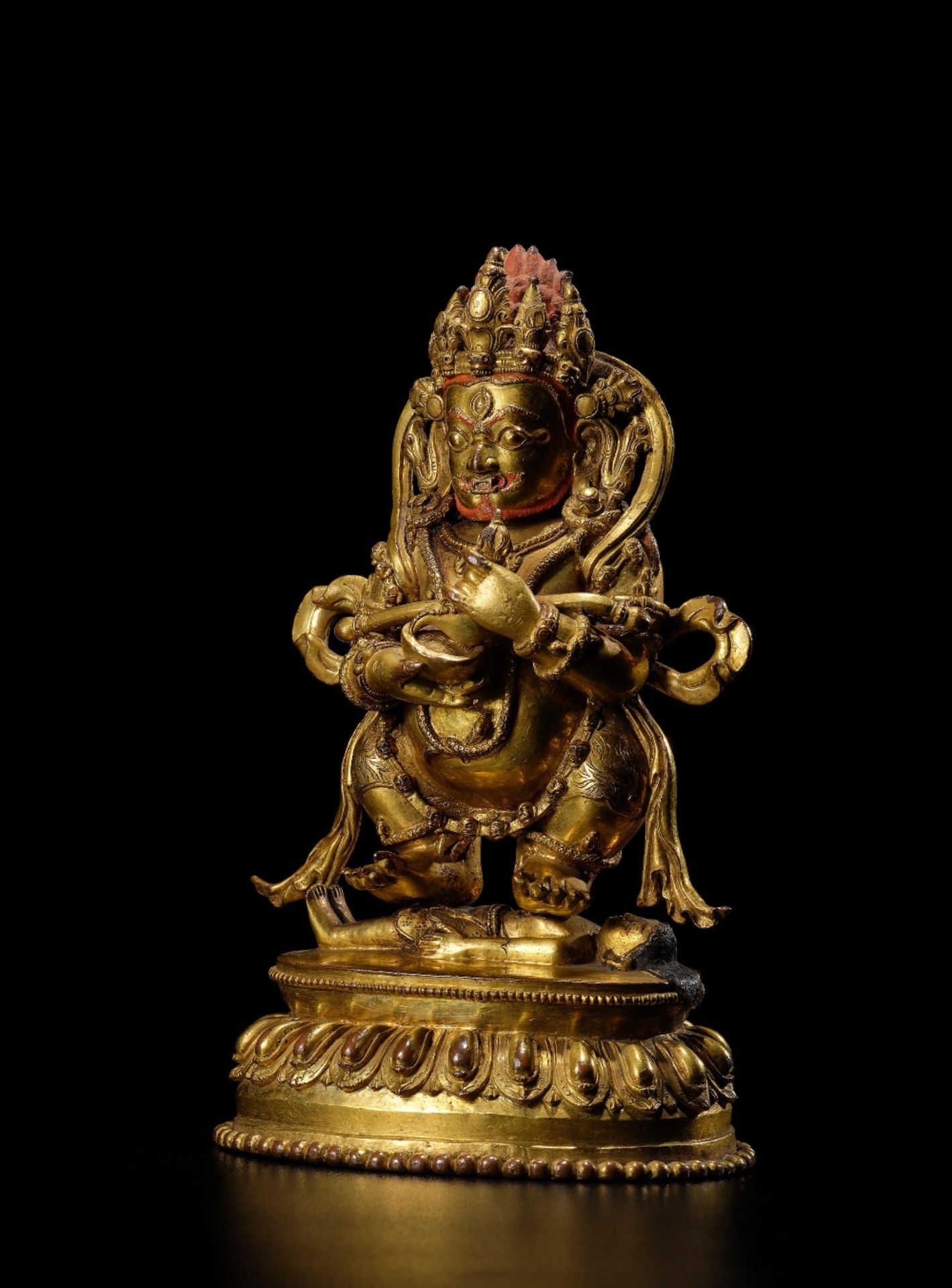 STATUETTE DE PANJARANATA MAHAKALA EN ALLIAGE DE CUIVRE DOR&#201; TIBET, XIVE SI&#200;CLE - Image 2 of 5