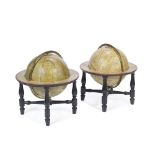 A PAIR OF CARY'S 9-INCH TERRESTRIAL AND CELESTIAL TABLE GLOBES ENGLISH, CIRCA 1802, (2)