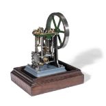 A MODEL VERTICAL OVERHEAD CRANK STATIONARY STEAM ENGINE, 20TH CENTURY,