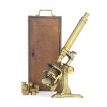 A ROSS COMPOUND MONOCULAR MICROSCOPE, ENGLISH, SECOND HALF 19TH CENTURY,