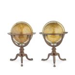 A PAIR OF GABRIEL WRIGHT AND WILLIAM BARDIN TERRESTRIAL AND CELESTIAL TABLE GLOBES, ENGLISH, 1782...