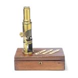 A BRASS CARPENTER-TYPE COMPOUND MICROSCOPE, ENGLISH, MID-19TH CENTURY,