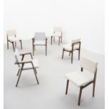 Franco Albini Set of four 'Luisella' chairs, model no. SD9, and pair of 'Luisa' armchairs, circa ...