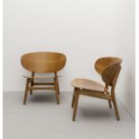 Hans J. Wegner Two 'Shell' chairs, model no. FH1936, designed in 1948, produced 1948-mid 1950s