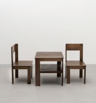 L.O.V. Oosterbeek Table and two chairs, 1920s