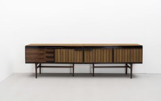 David Powell Unique 'Heal's' two-part sideboard, designed 1964