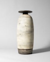 Hans Coper Important tall bottle vase with disc, circa 1968