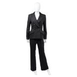 Christian Dior: a Charcoal Grey Wool Trouser Suit 2000s