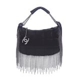 Chanel: a Black Lambskin Chain Fringe Shoulder Bag Autumn 2002 (includes serial sticker, authenti...