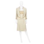 Valentino Couture: a Pale Gold Natural Woven Silk Dress and Jacket Spring/Summer 2007 (includes c...