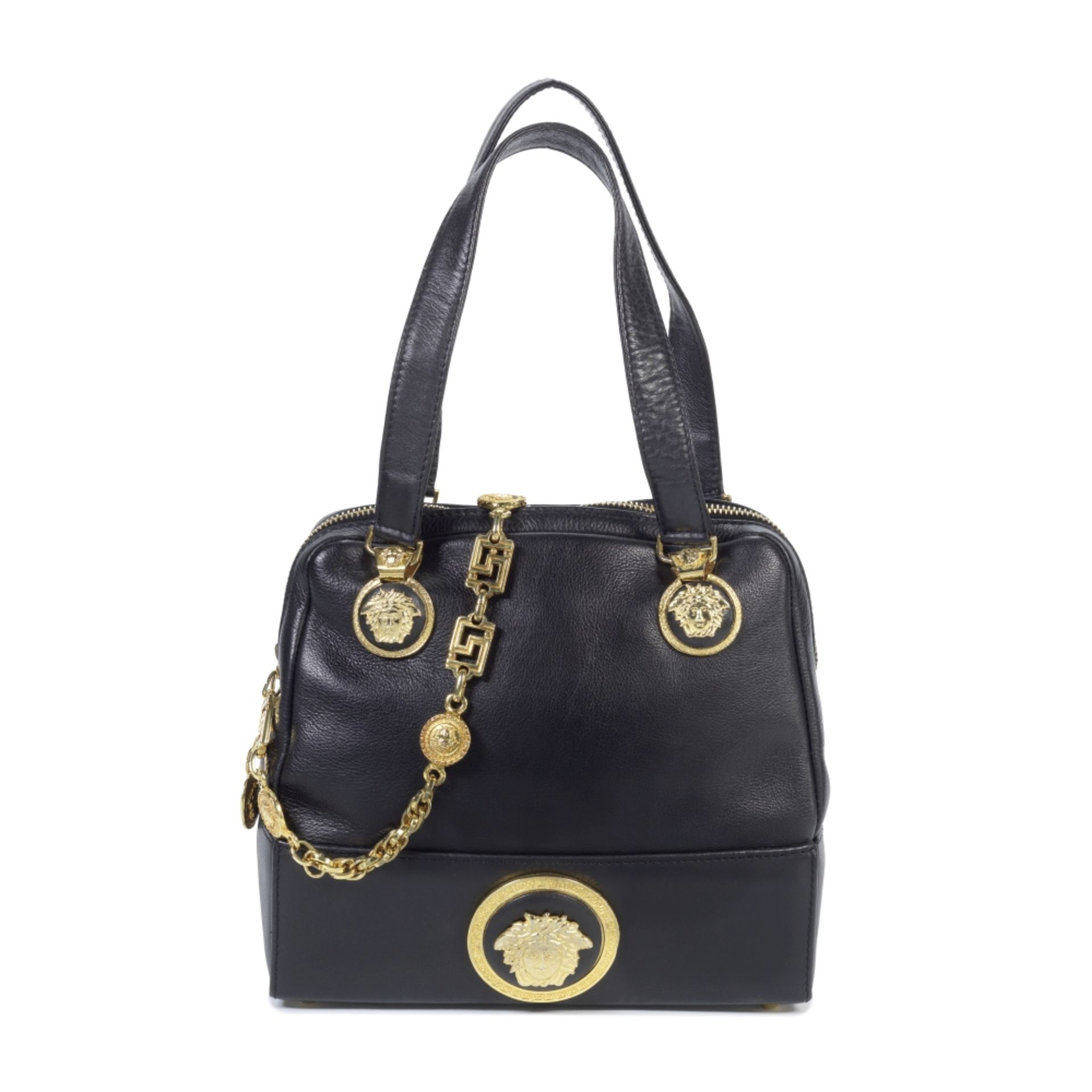 Gianni Versace: a Black Medusa Head Small Handbag 1990s (includes dust bag)