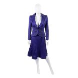 Giorgio Armani Prive: a Blue and Black Silk Jacket and Skirt