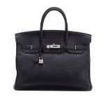 Herm&#232;s: a Black Fjord Leather HAC Birkin 36 2008 (includes padlock, keys, cloche and dust bag)