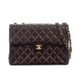 Chanel: a Brown Quilted Lambskin Jumbo Flap Bag 1997-99 (includes serial sticker)