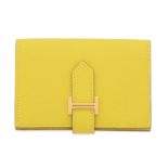 Herm&#232;s: a Lime Epsom Leather Bearn Card Holder 2022 (includes felt protector and box)