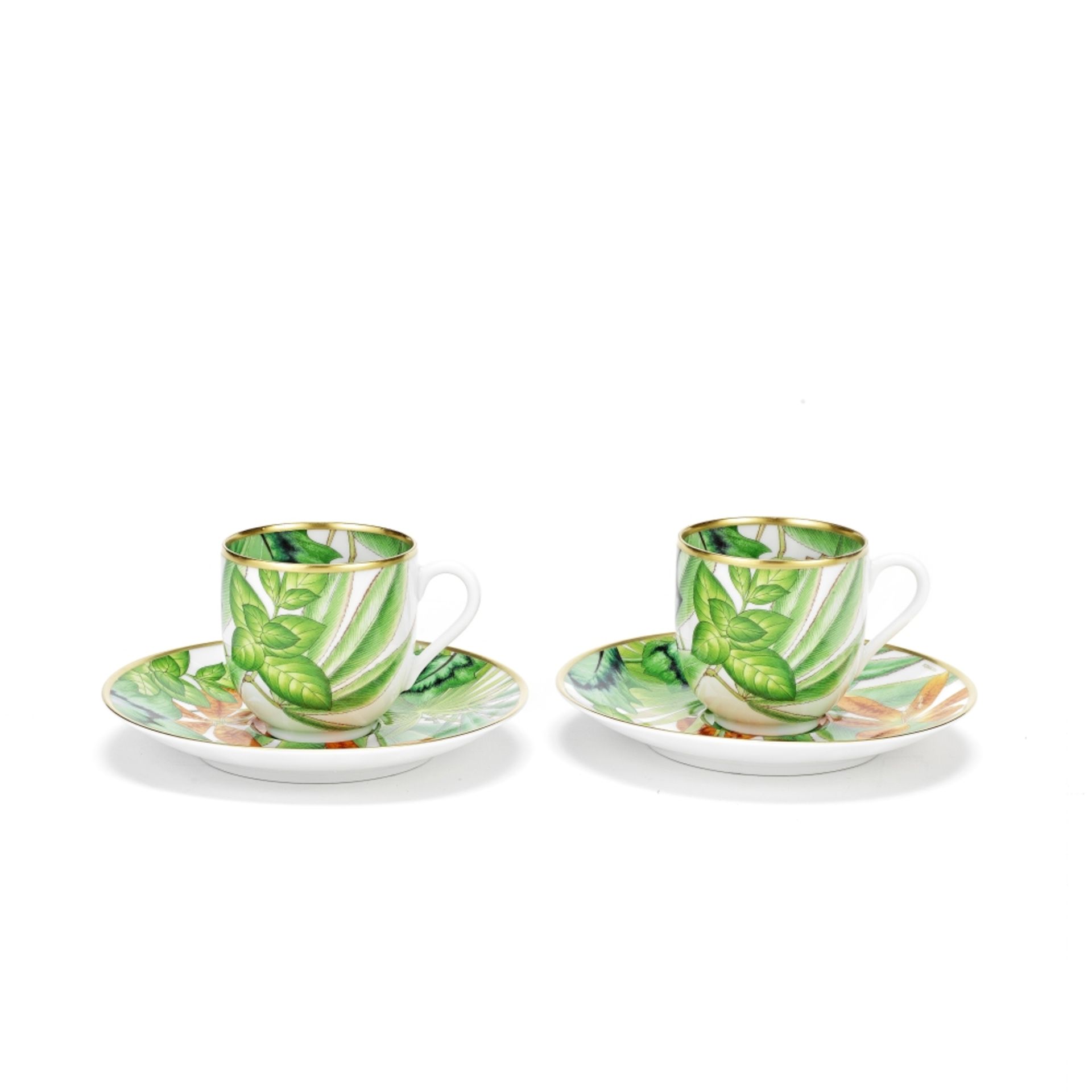 Herm&#232;s: two Sets of Passifolia Coffee Cups and Saucers c.2022 (includes box)
