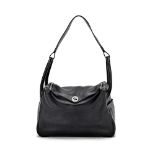 Herm&#232;s: a Black Clemence Leather Lindy 30 2007 (includes dust bag)