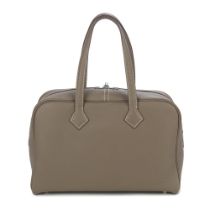 Herm&#232;s: an Etoupe Clemence Leather Victoria II 35 2014 (includes padlock, keys, cloche, dust...