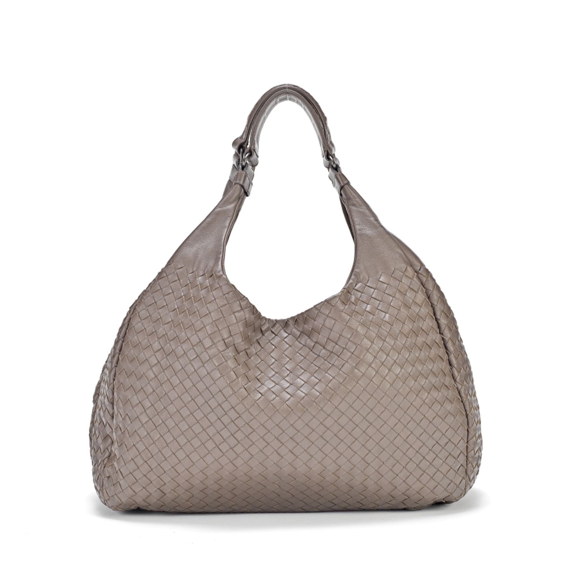 Bottega Veneta: a Brown Intrecciato Campana Hobo Tote Bag (includes compact mirror and dust bag)