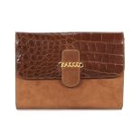 Gucci: a Brown Crocodile and Suede Clutch Bag 1970s (includes dust bag)