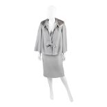 Christian Dior: Grey Cashmere and Mink Skirt Suit