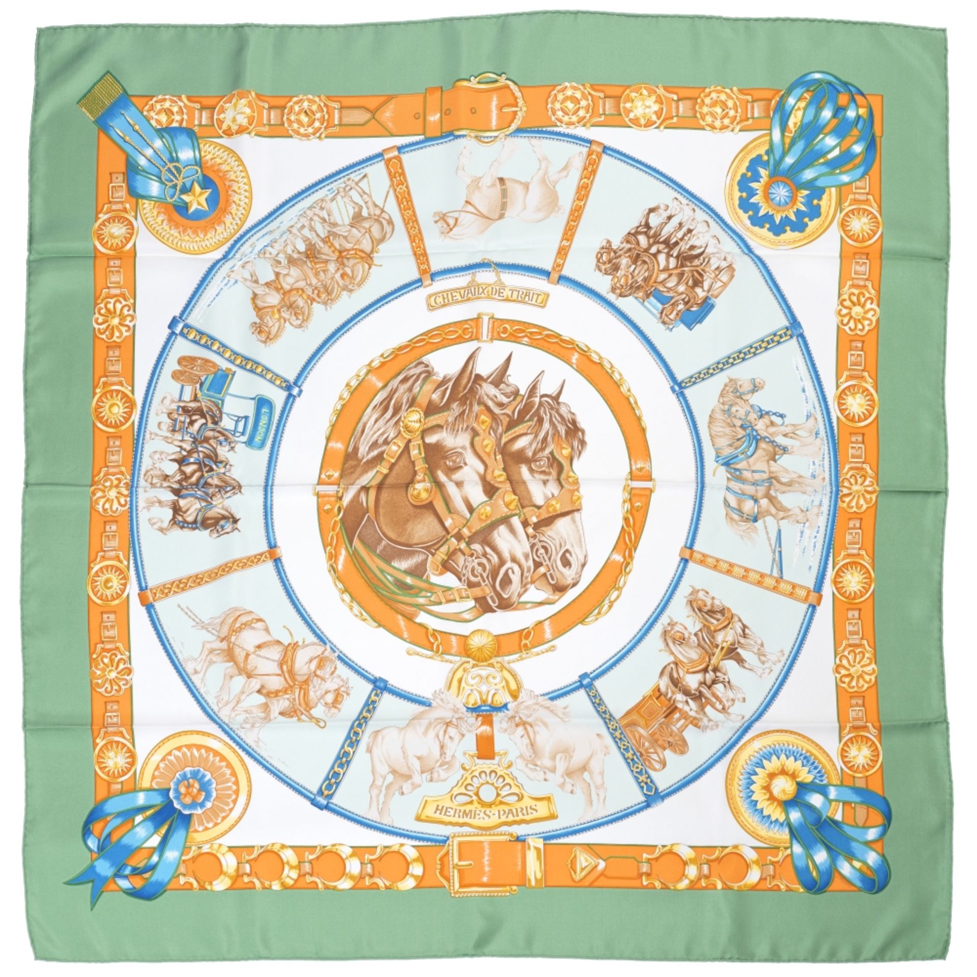 Herm&#232;s: a 'Chevaux de Trait' Silk Scarf (includes box)