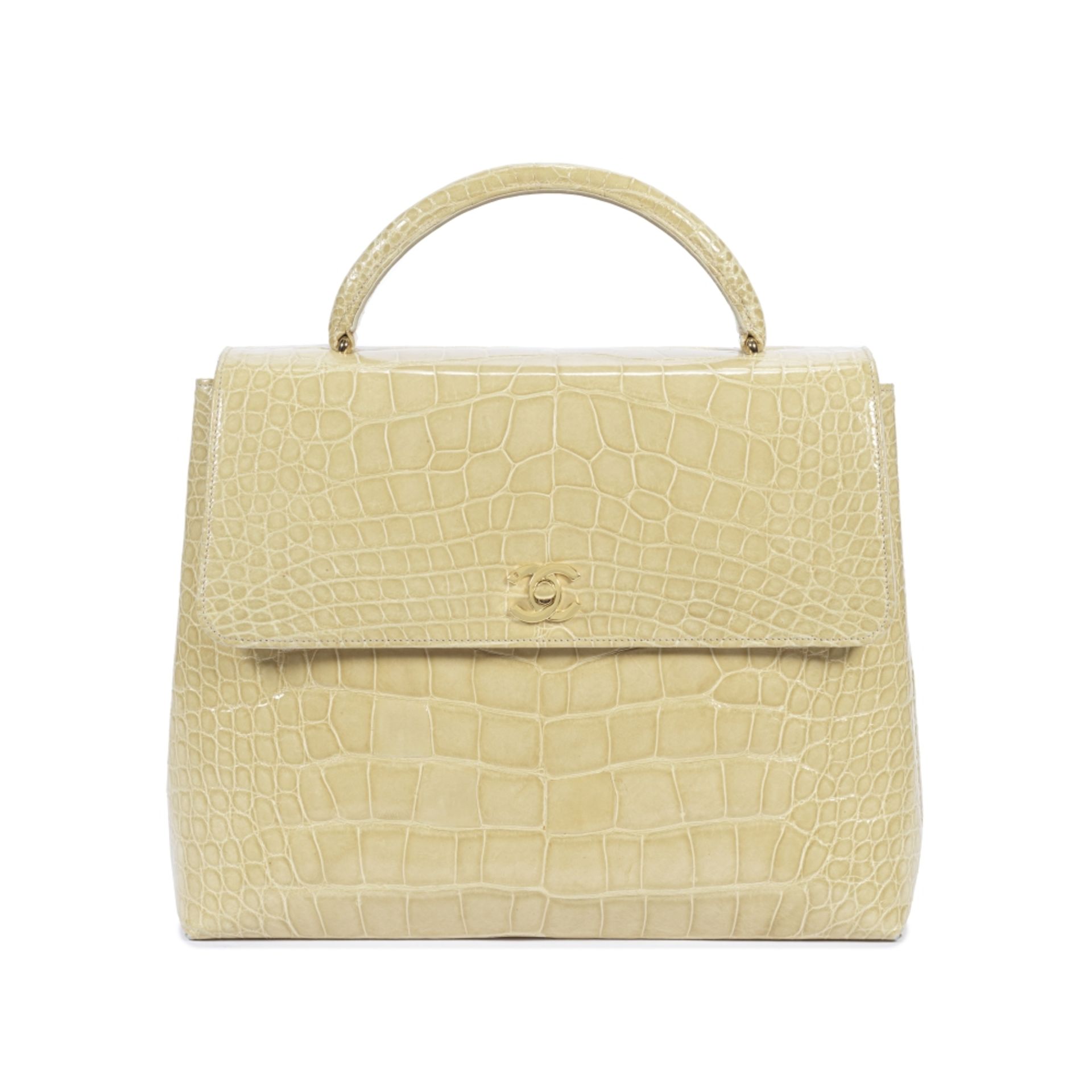 Chanel: a Beige Clair Alligator Large Kelly Handbag Autumn 2003 (includes serial sticker, authent...