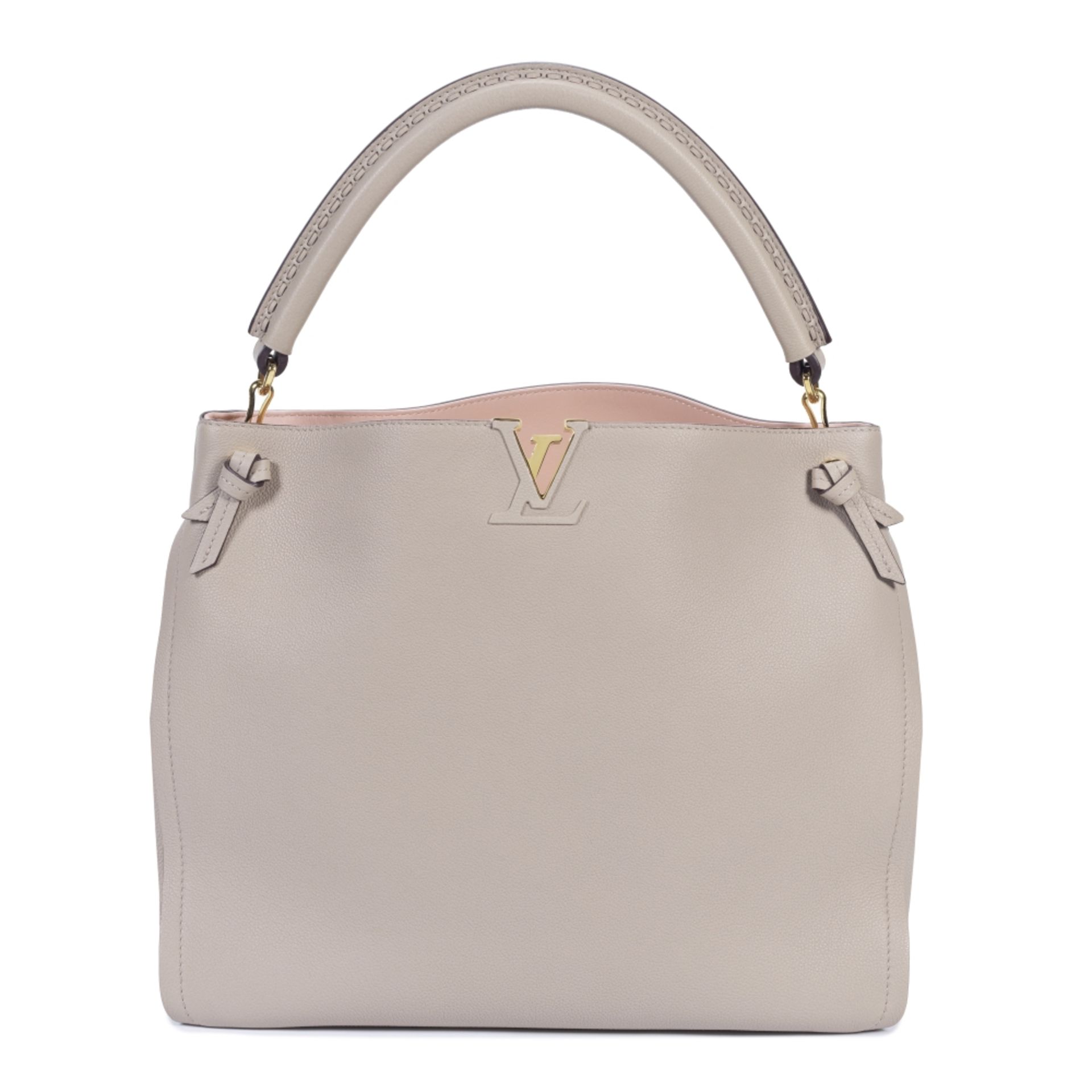 Louis Vuitton: a Grey and Pink Lambskin Tournon Hobo Bag Autumn/Winter 2015 (includes booklets an...