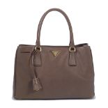 Prada: a Cacao Saffiano Leather Lux Tote 2012 (includes authenticity card and dust bag)