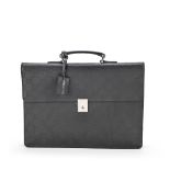 Gucci: a Black GG Supreme Canvas Briefcase 1990s (includes key, cloche and dust bag )