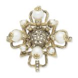 Chanel: an Open Work Gilt Metal and Simulated Pearl Cruciform Brooch Autumn 2007