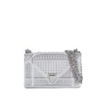 Christian Dior: a Silver Calfskin Mini Diorama Bag