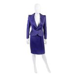 Giorgio Armani Prive: a Blue Silk Jacket and Skirt