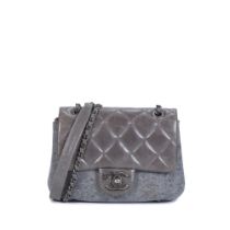 Chanel: a Grey Calfskin and Felt Mini Flap Bag Metiers d'Art Paris-Salzburg, Spring 2015 (include...