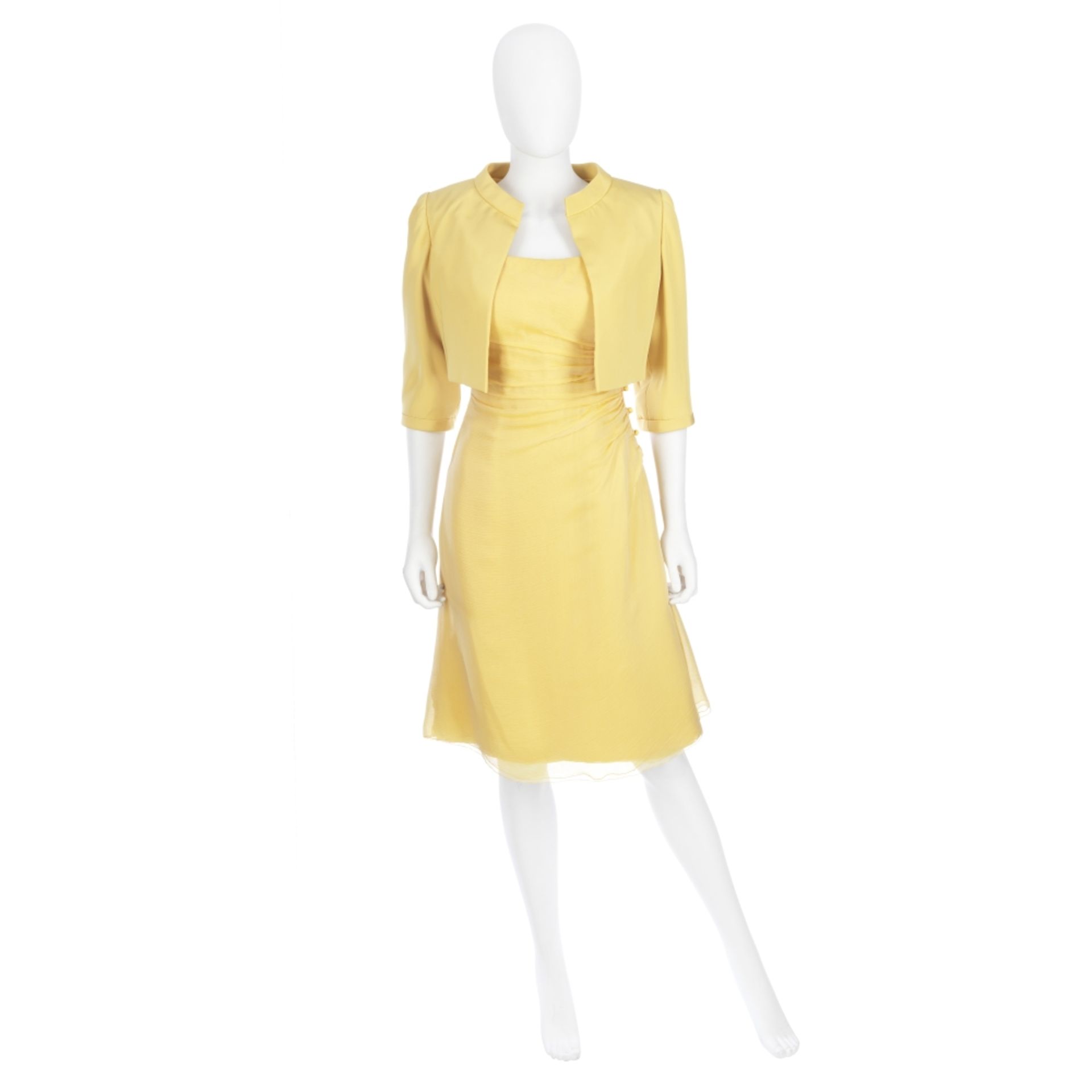 Valentino Couture: a Yellow Silk Dress and Matching Jacket