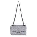 Chanel: a Silver Grained Calfskin Chevron Mini Reissue Flap Bag 2017 (includes serial sticker )