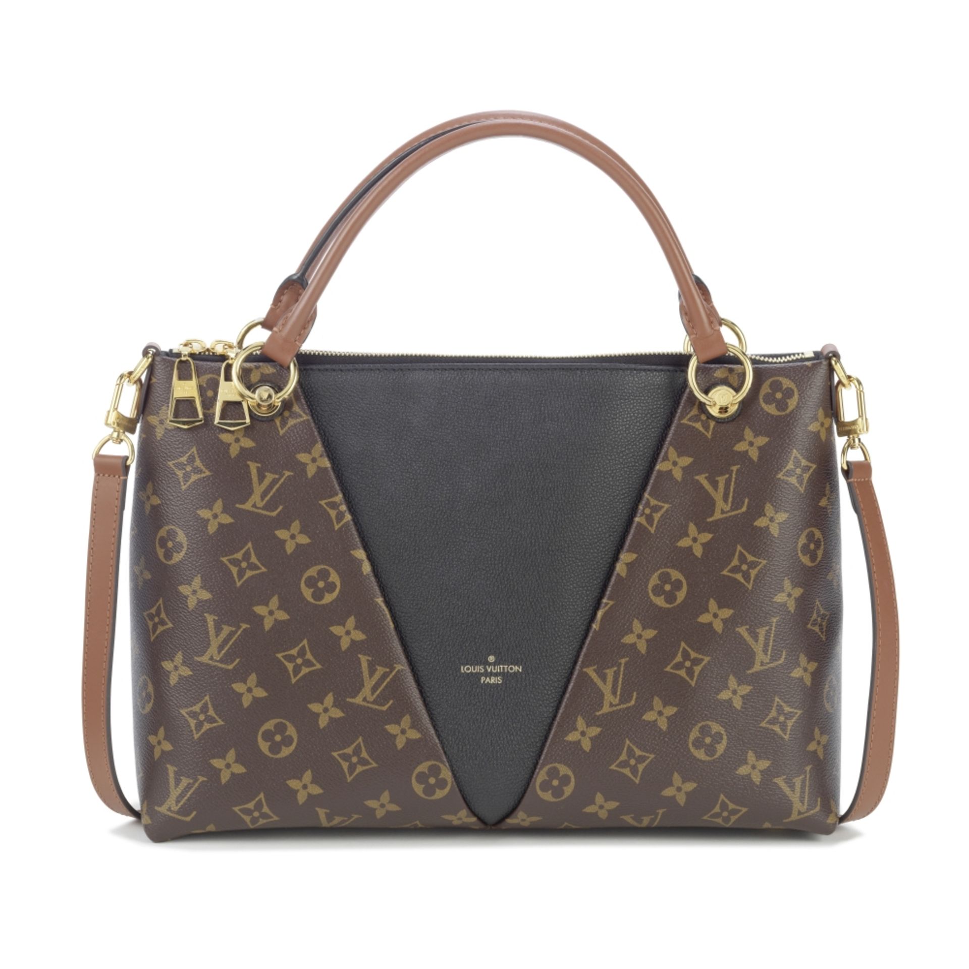 Louis Vuitton: a Monogram Noir V MM Tote 2018 (includes booklet and dust bag)