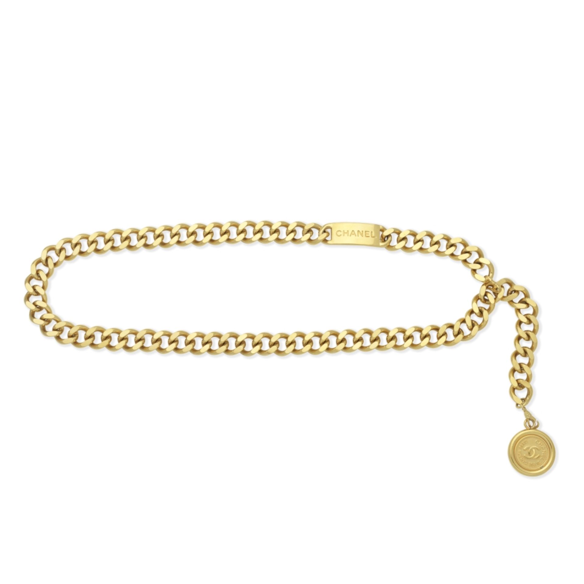 Chanel: a Gold CC Medallion Adjustable Chain Belt Autumn 1993